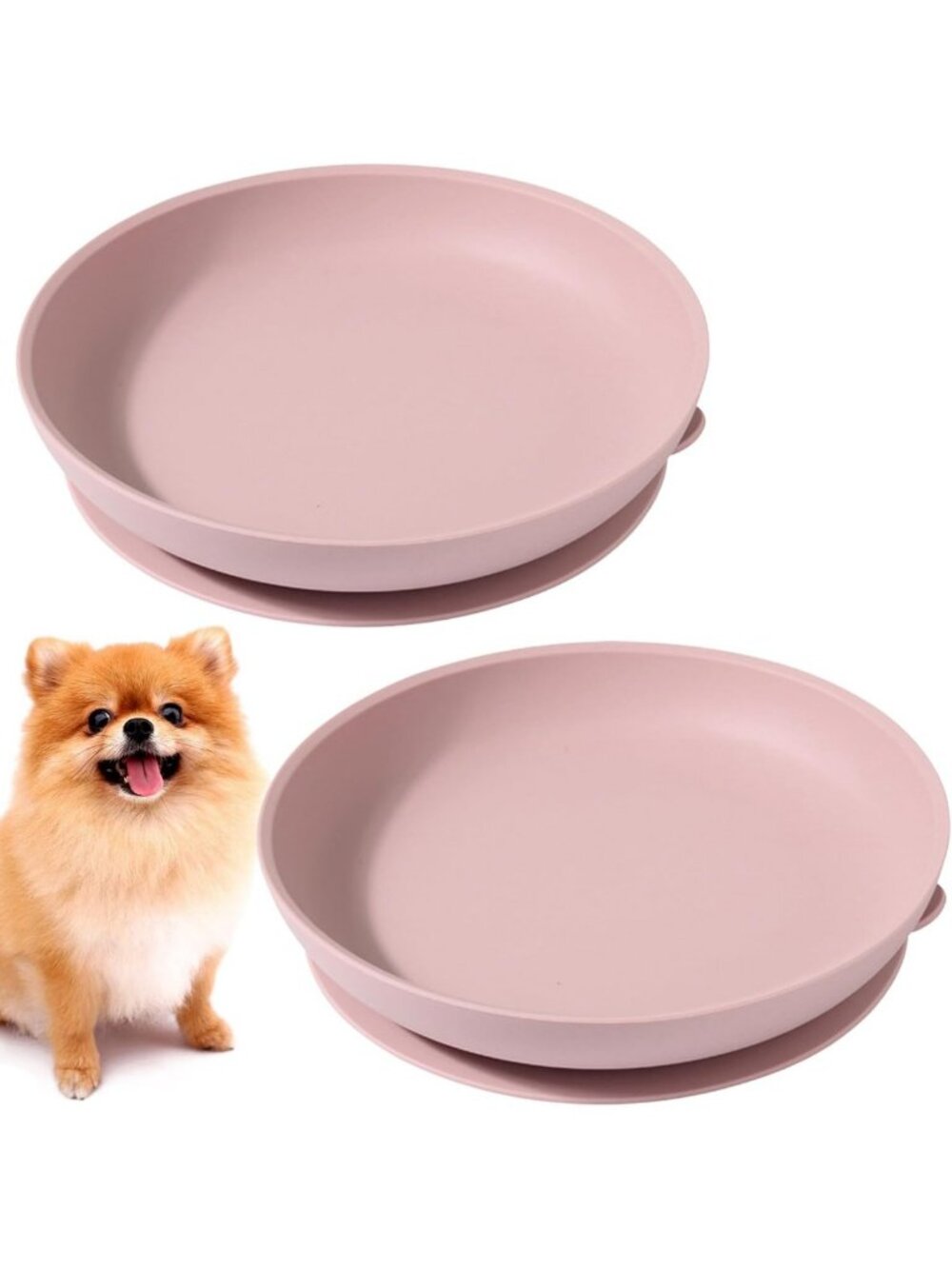 2-Pack Silicone Dog Bowls - Noiseless Pet Feeding Dishes for Small & Medium Pets